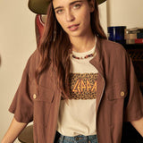 Def Leppard Leopard Print Oversized Graphic Tee