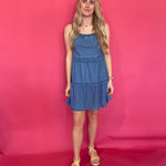 Denim Darling Ruffle Mini Dress - Shabby 2 Chic Boutiques