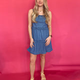 Denim Darling Ruffle Mini Dress - Shabby 2 Chic Boutiques