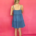 Denim Darling Ruffle Mini Dress - Shabby 2 Chic Boutiques