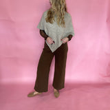 Diamond Cable Knit Poncho Sweater