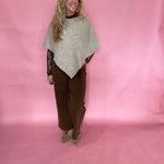 Diamond Cable Knit Poncho Sweater