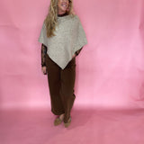 Diamond Cable Knit Poncho Sweater