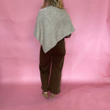 Diamond Cable Knit Poncho Sweater