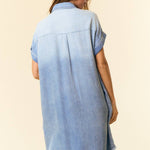 Dolman Short Sleeve Tencel Denim Mini Dress