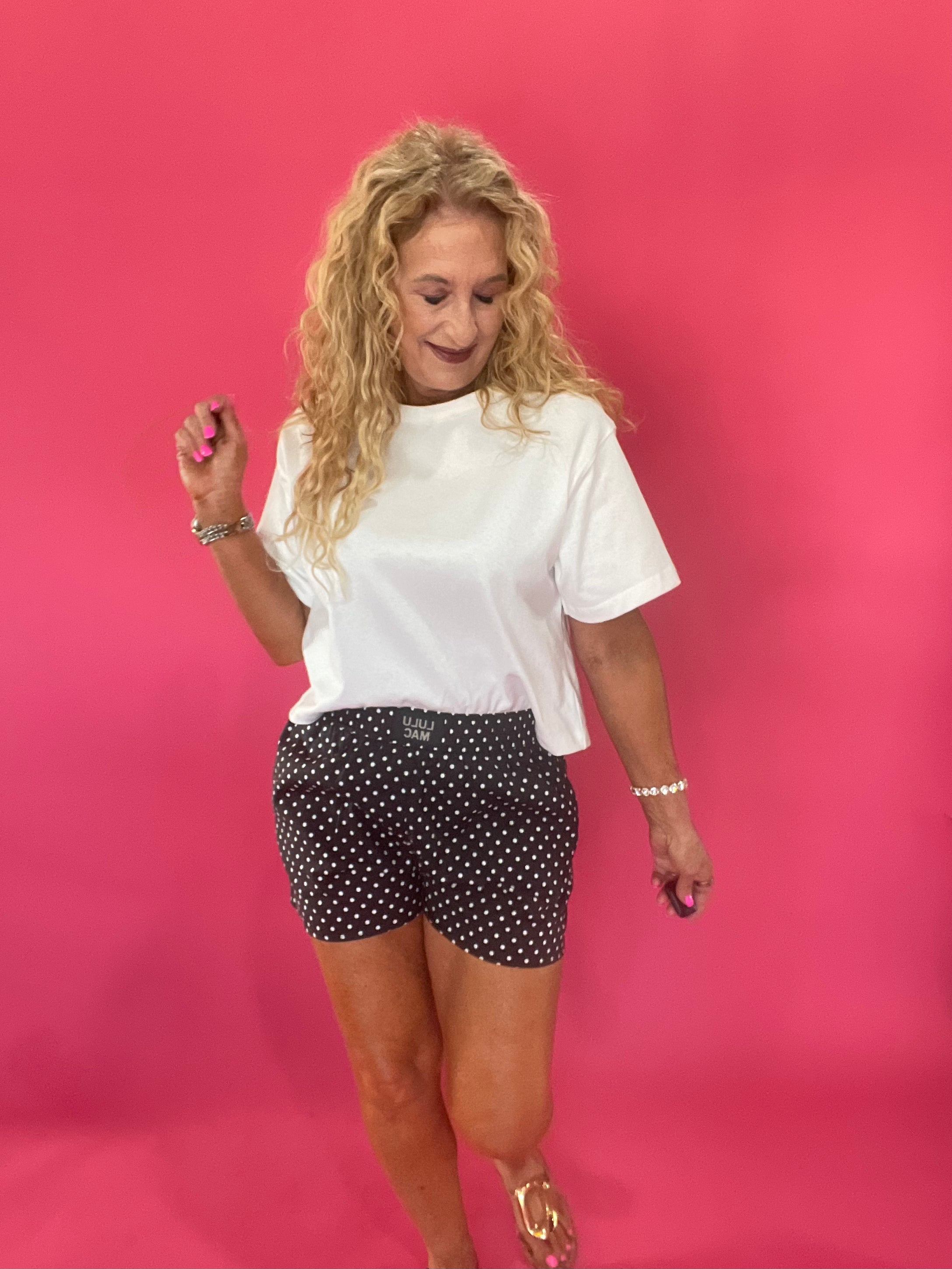 Dot Your Boxers Lounge Shorts in Black Polka Dot