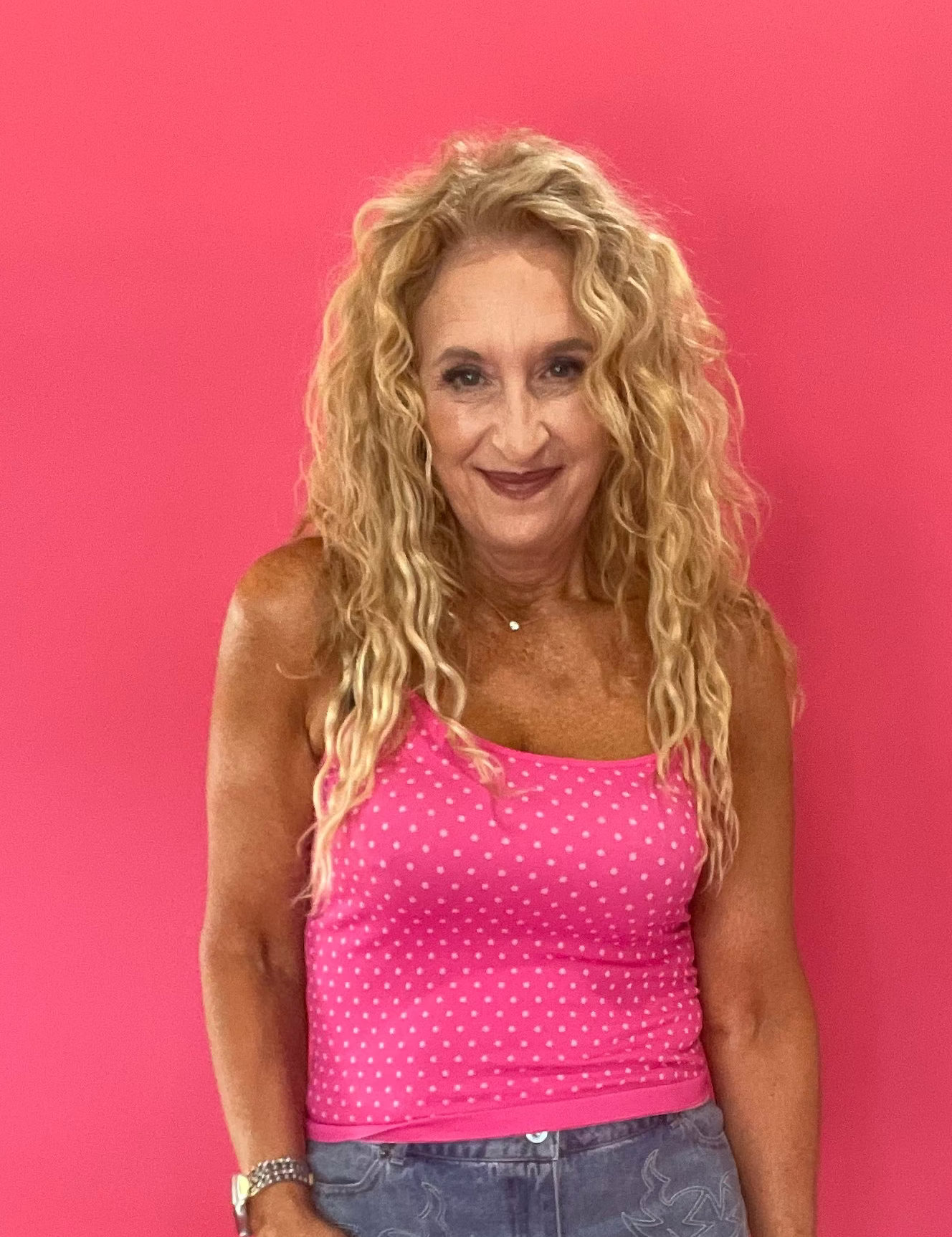 Dot's My Kind of Cami in Fuchsia