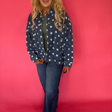 Dot's a Keeper Denim Jacket in Dark Denim