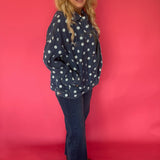 Dot's a Keeper Denim Jacket in Dark Denim