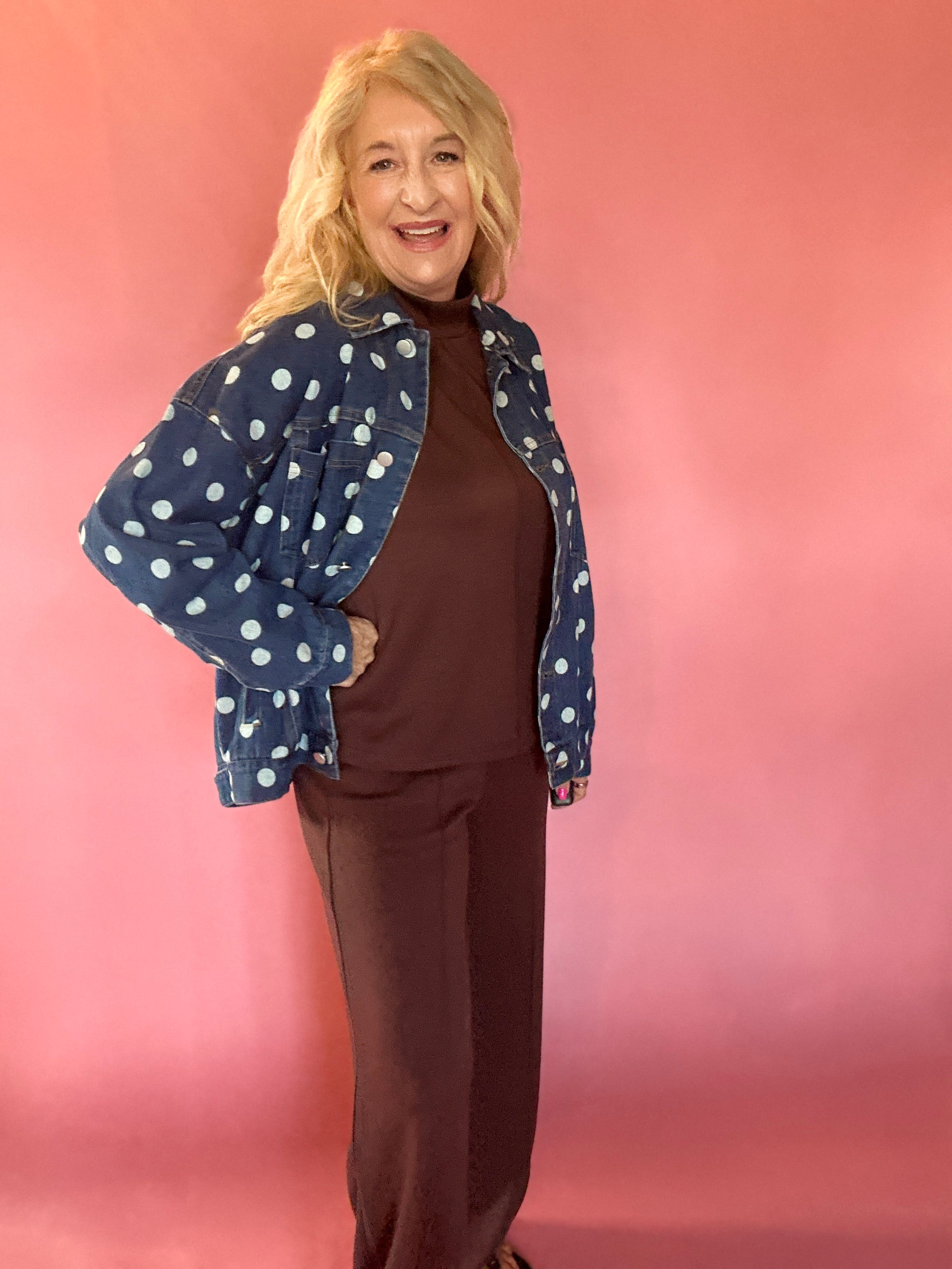 Dot's a Keeper Denim Jacket in Dark Denim