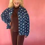 Dot's a Keeper Denim Jacket in Dark Denim