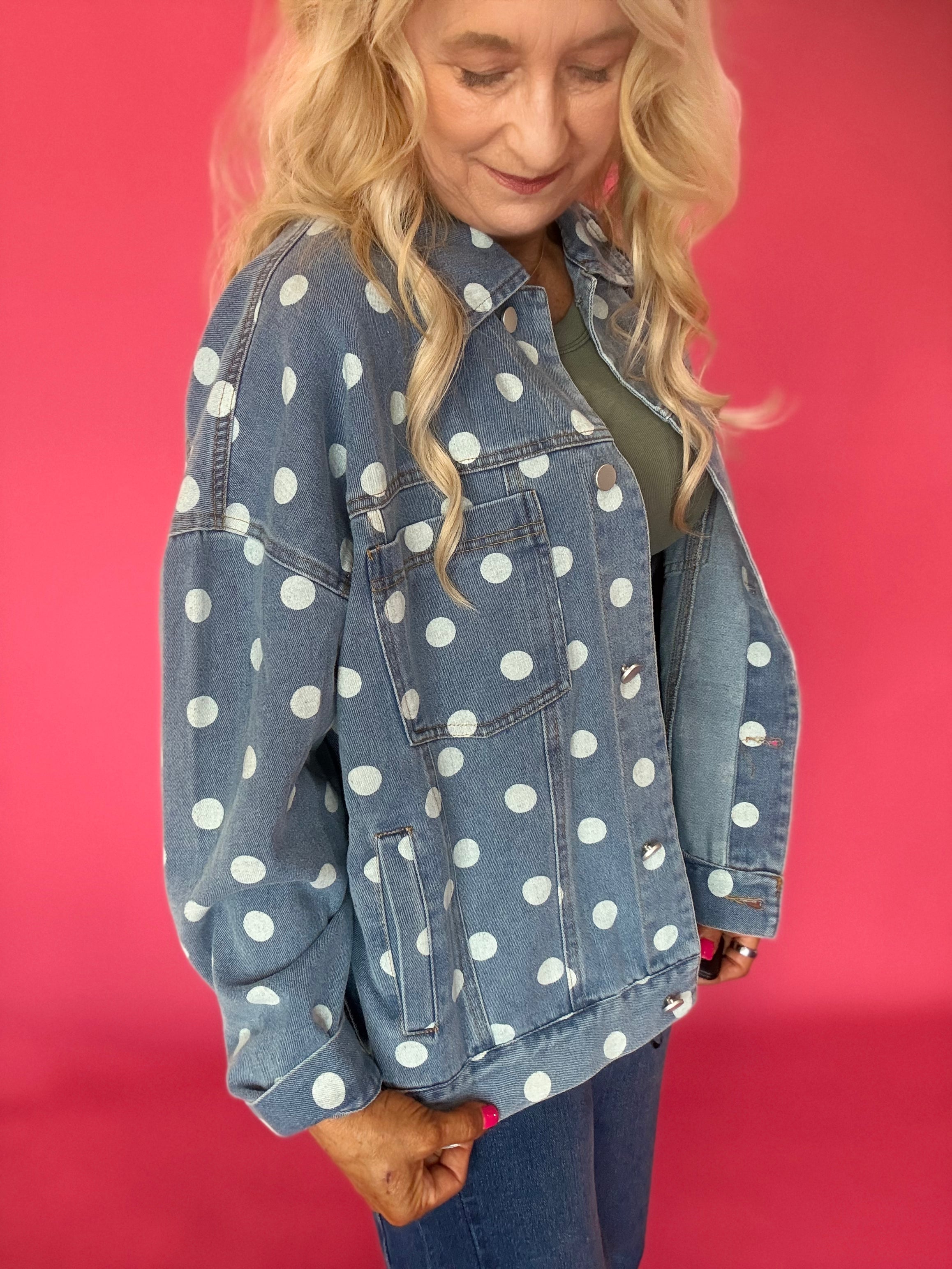 Dot's a Keeper Denim Jacket in Light Denim