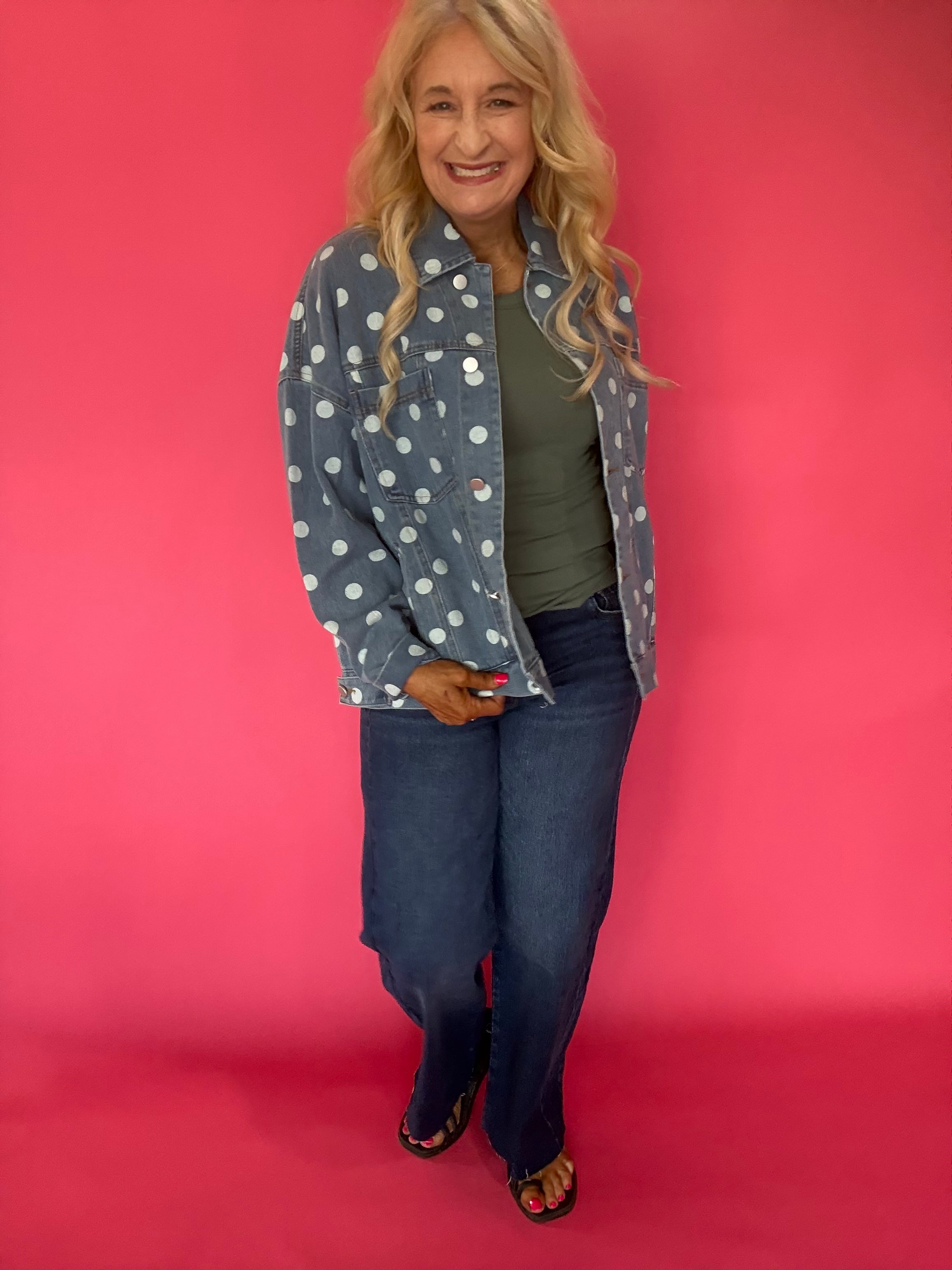 Dot's a Keeper Denim Jacket in Light Denim