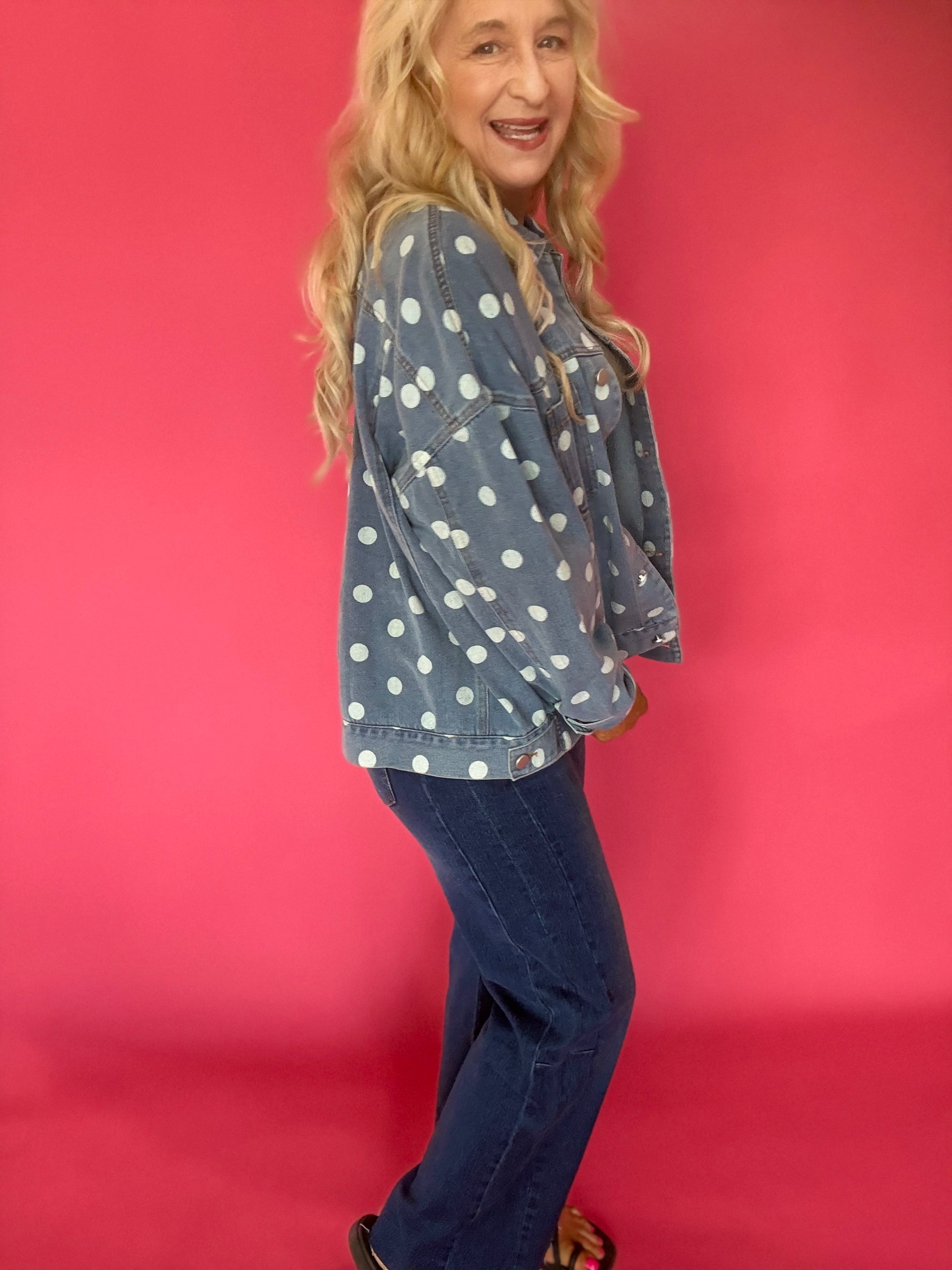 Dot's a Keeper Denim Jacket in Light Denim