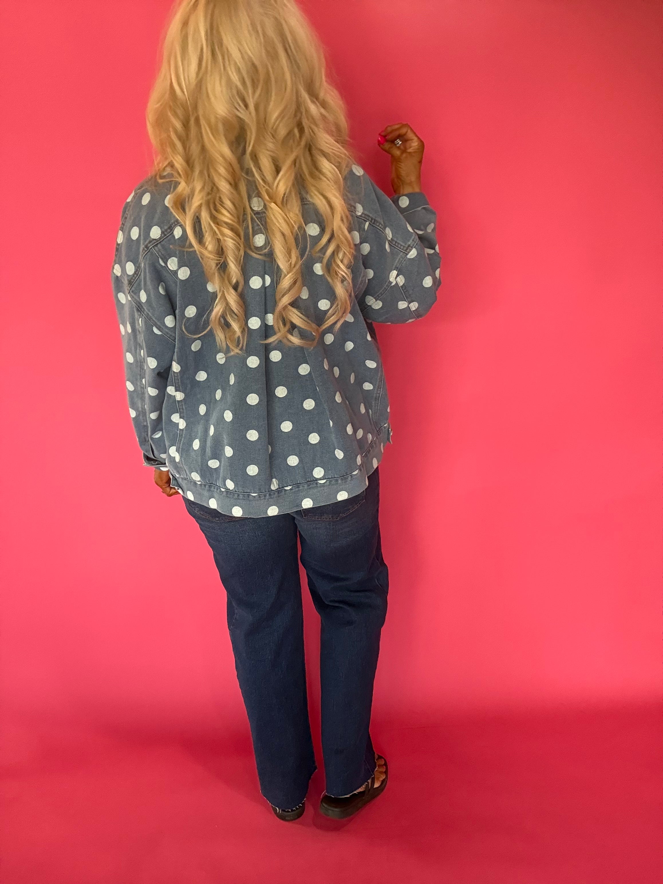 Dot's a Keeper Denim Jacket in Light Denim