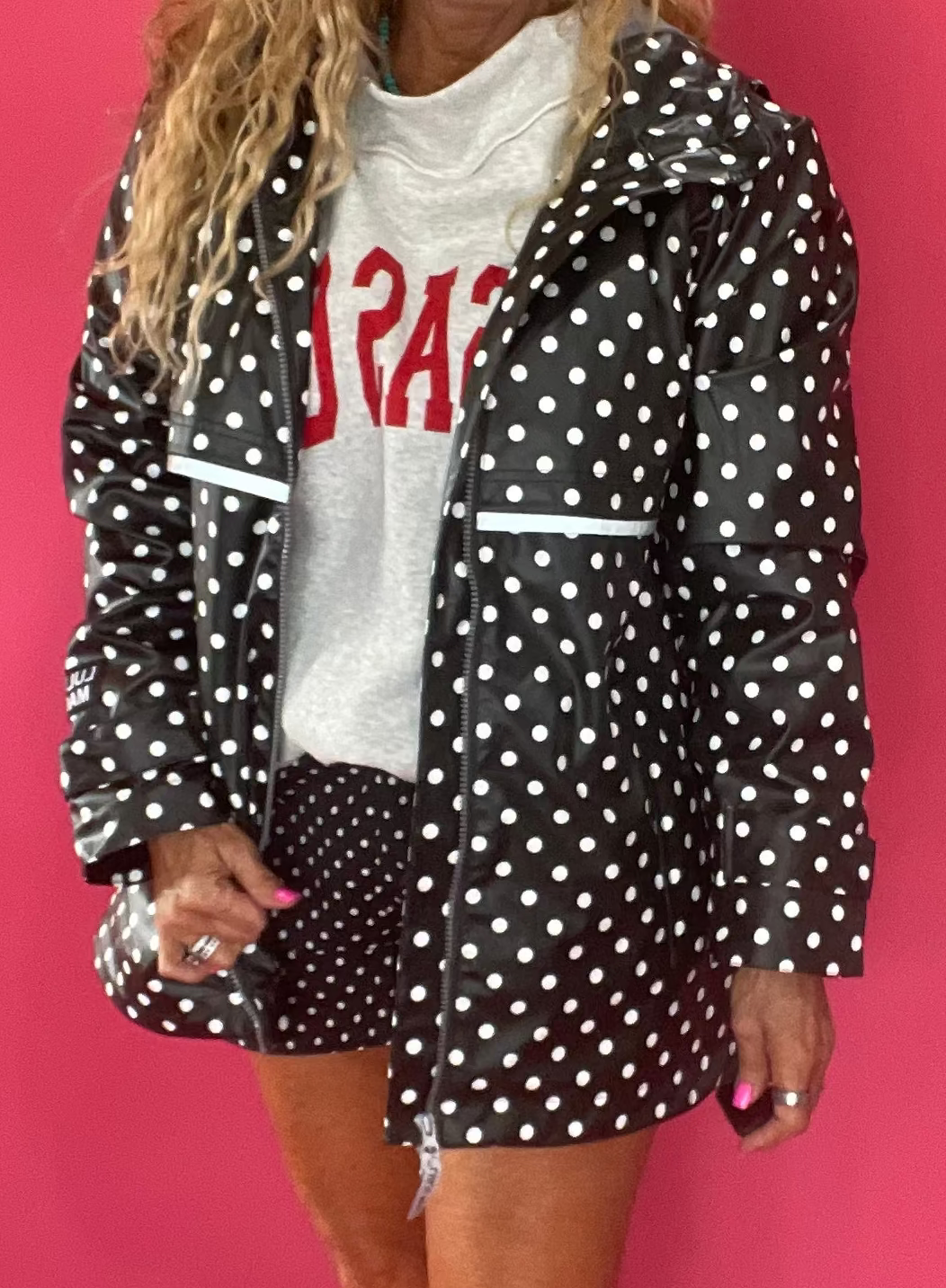 Dot's the Forecast Rain Jacket in Black