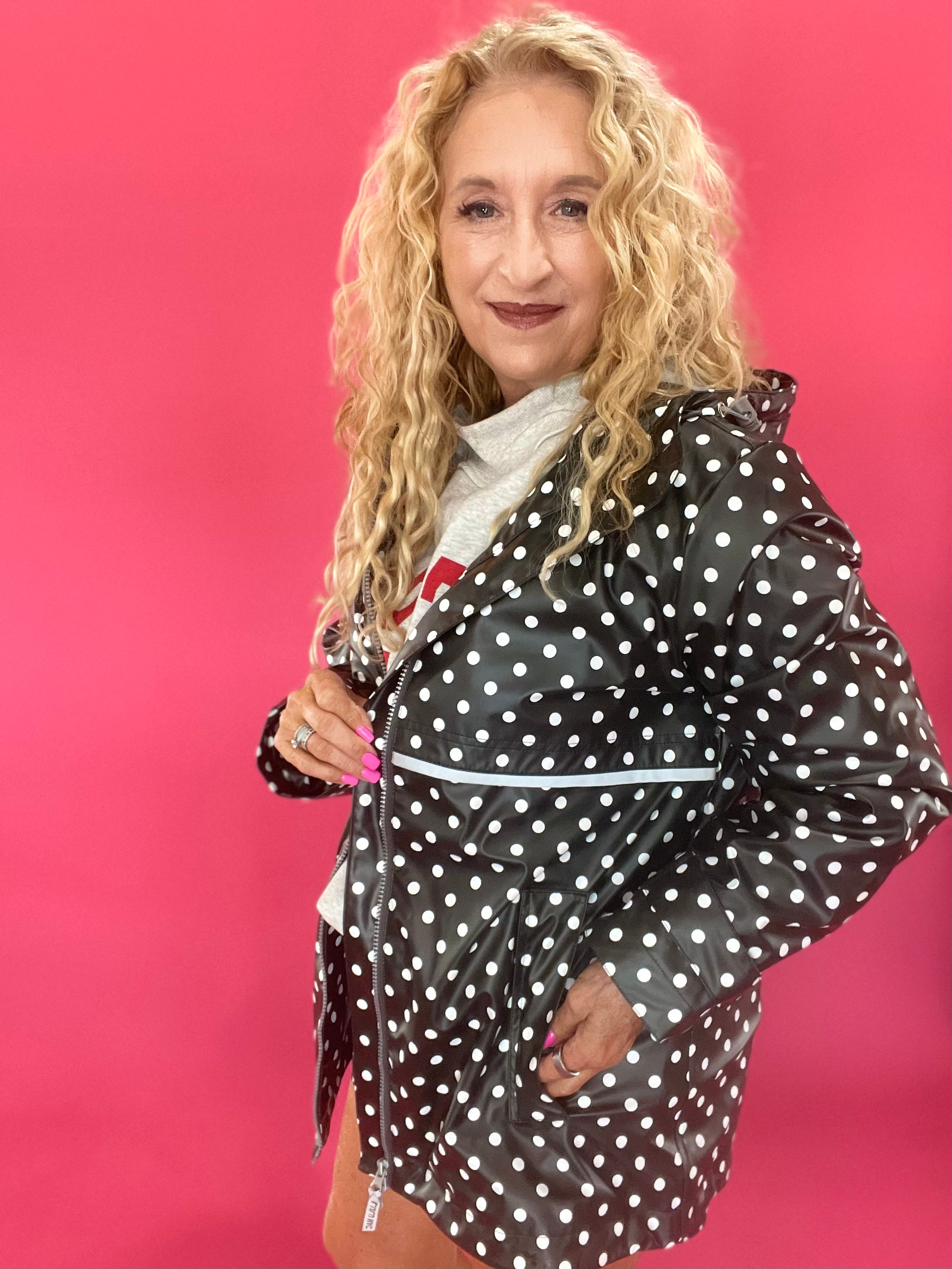 Dot's the Forecast Rain Jacket in Black