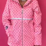 Dot's the Forecast Rain Jacket in Pink