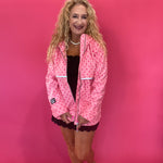 Dot's the Forecast Rain Jacket in Pink