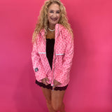 Dot's the Forecast Rain Jacket in Pink