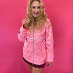Dot's the Forecast Rain Jacket in Pink