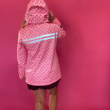 Dot's the Forecast Rain Jacket in Pink