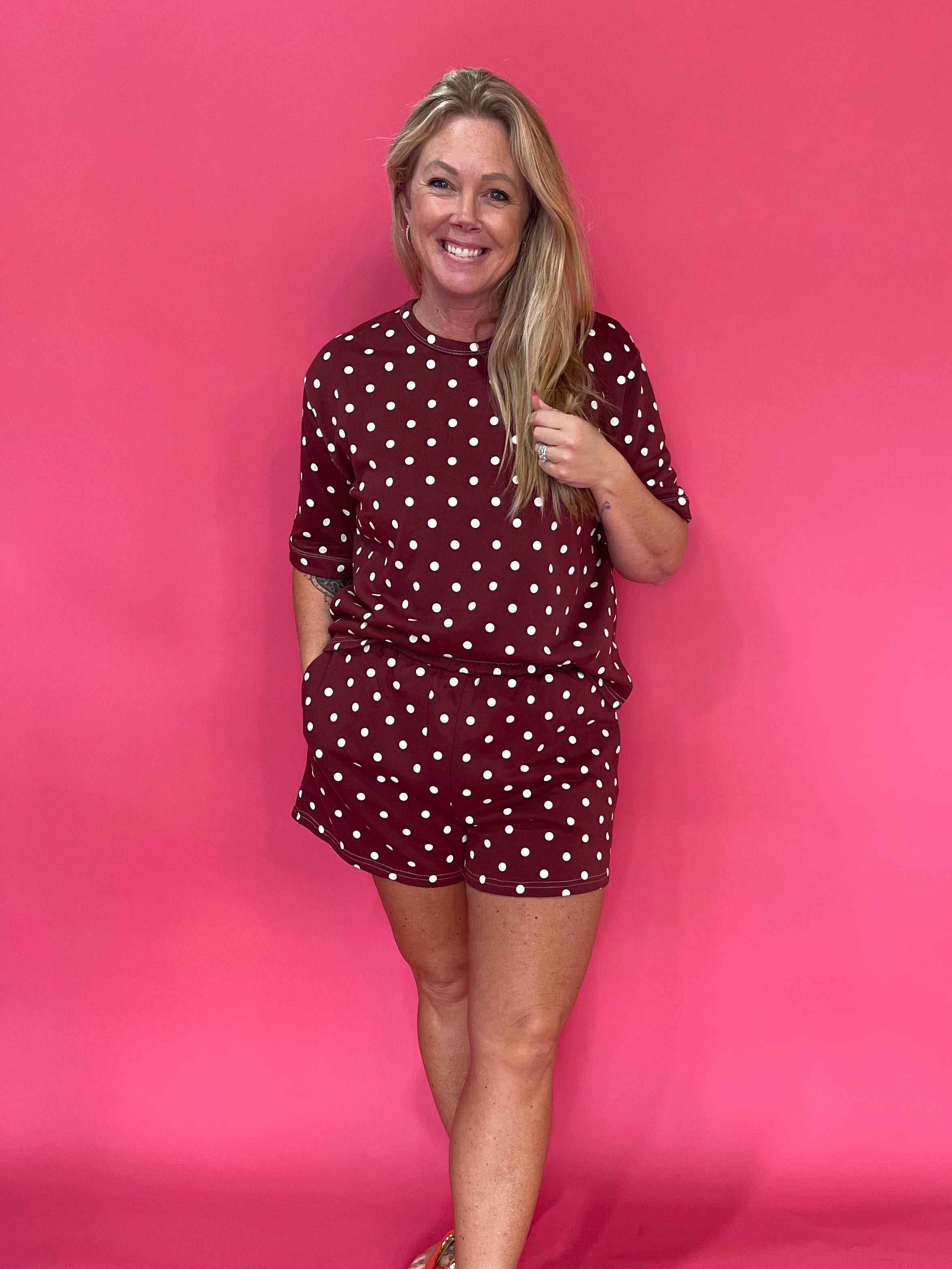 Dot's the One Knit Top & Shorts Set