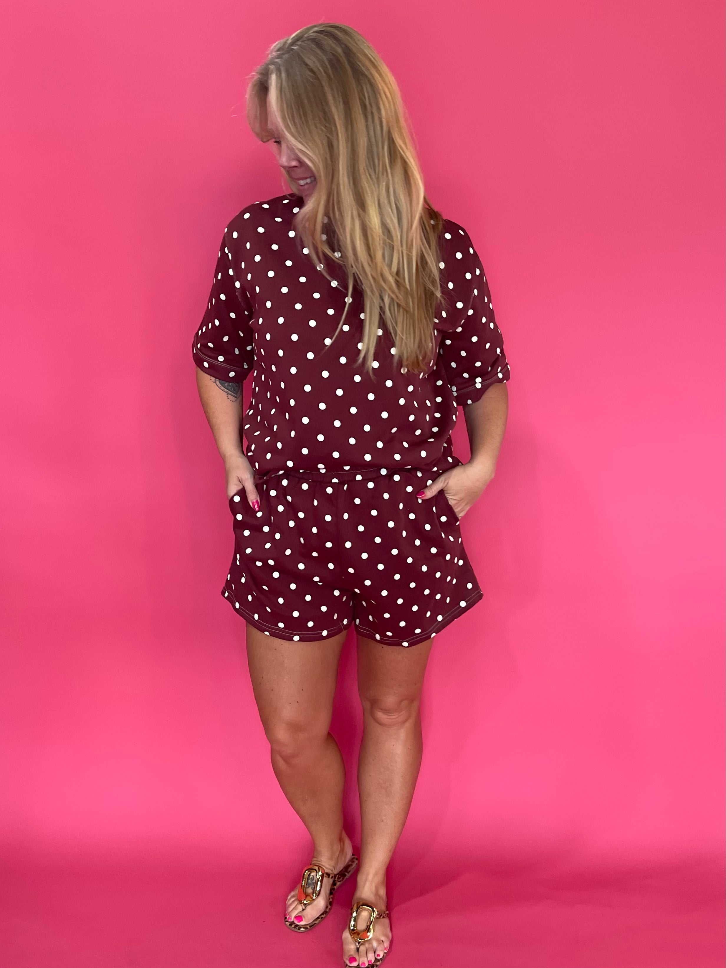 Dot's the One Knit Top & Shorts Set