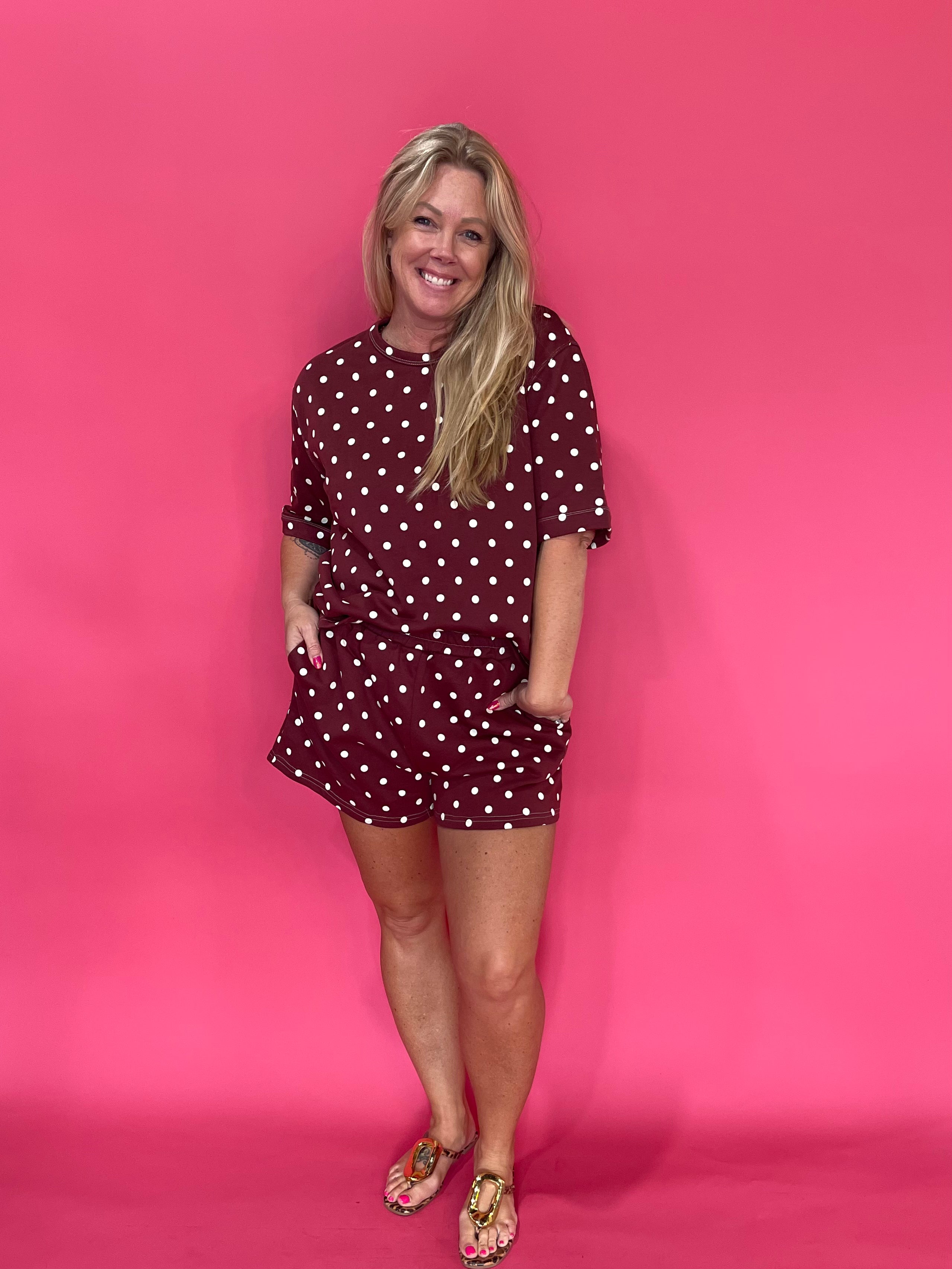 Dot's the One Knit Top & Shorts Set