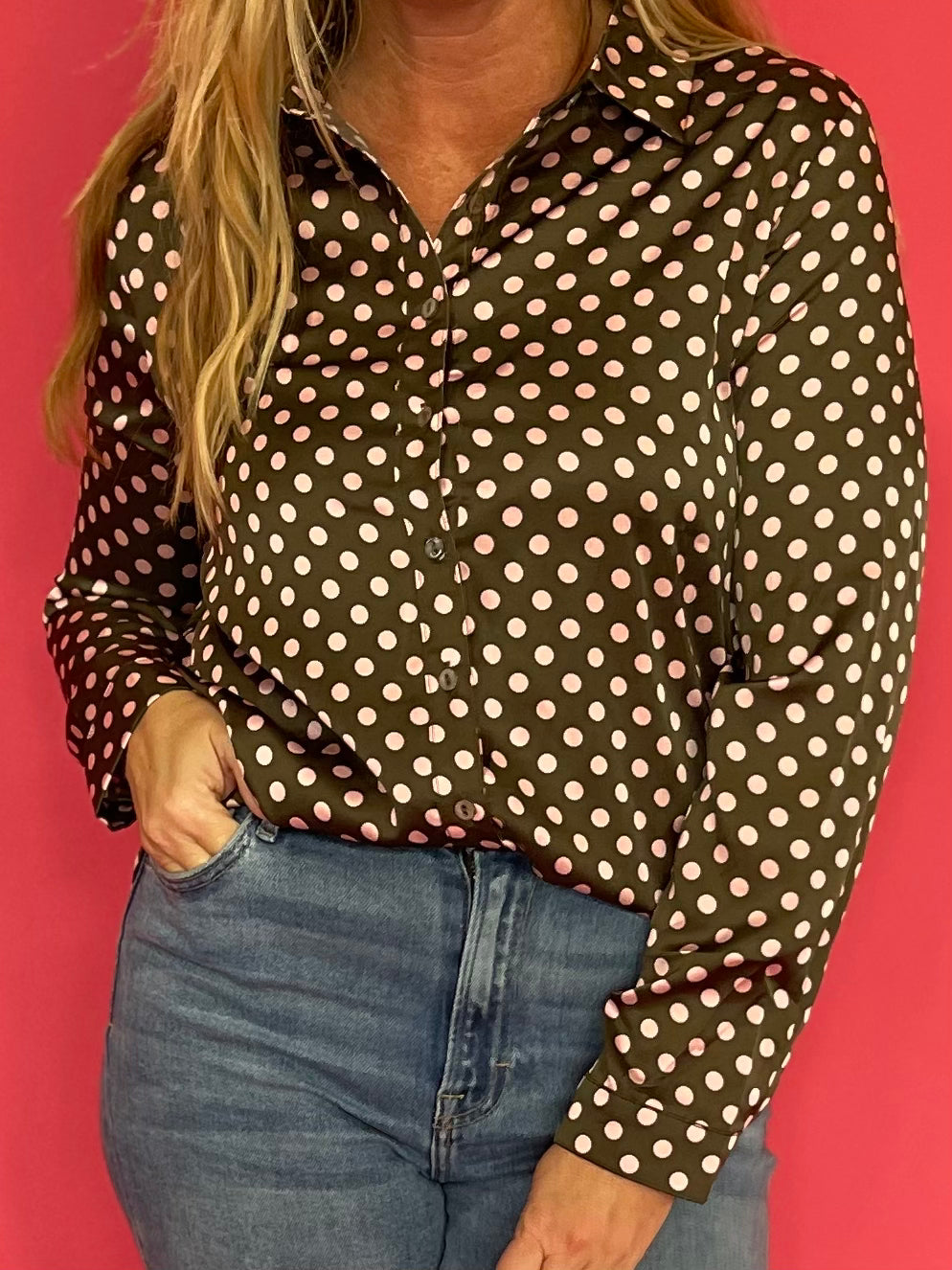 Dot the Line Satin Shirt