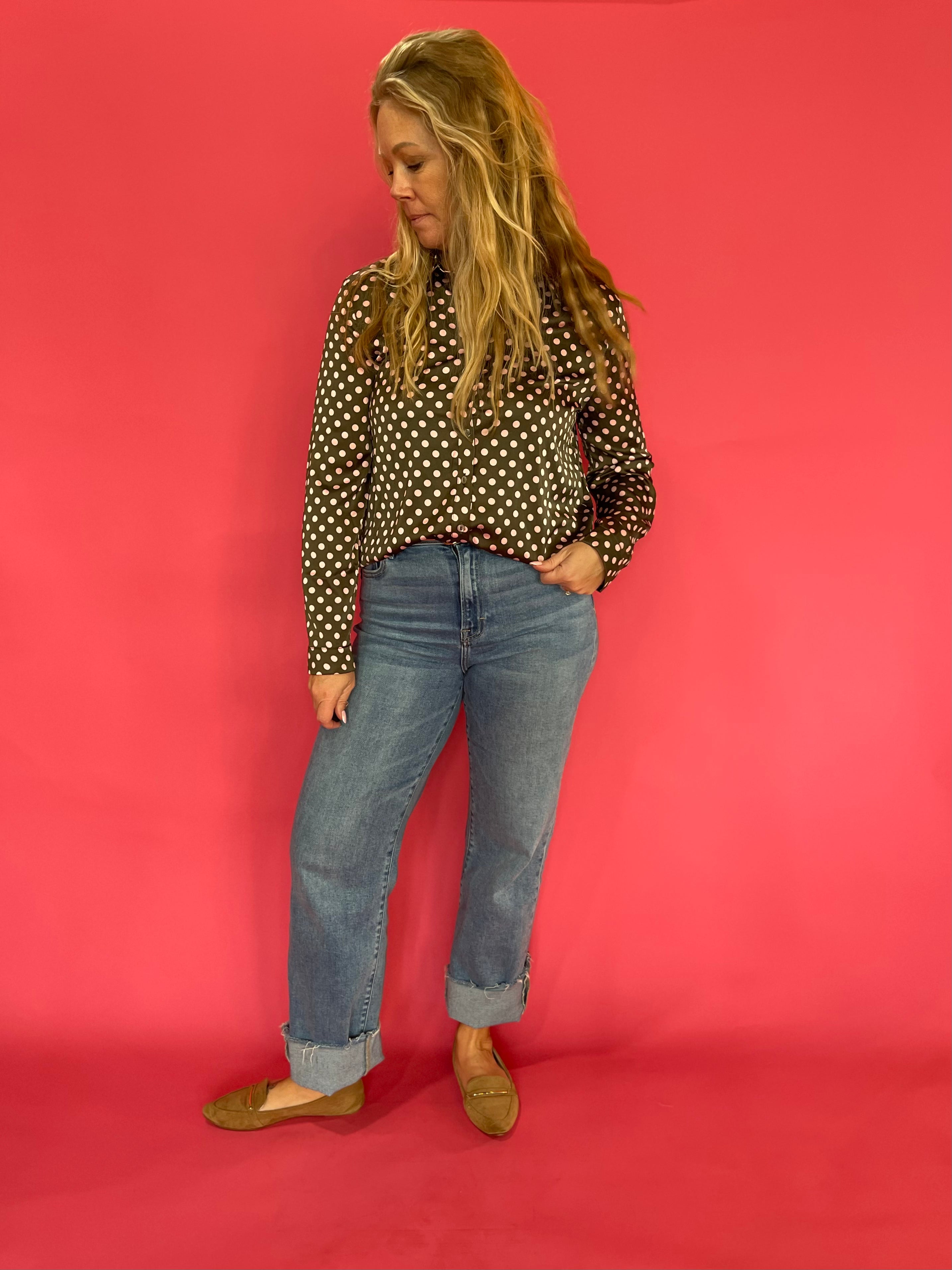 Dot the Line Satin Shirt