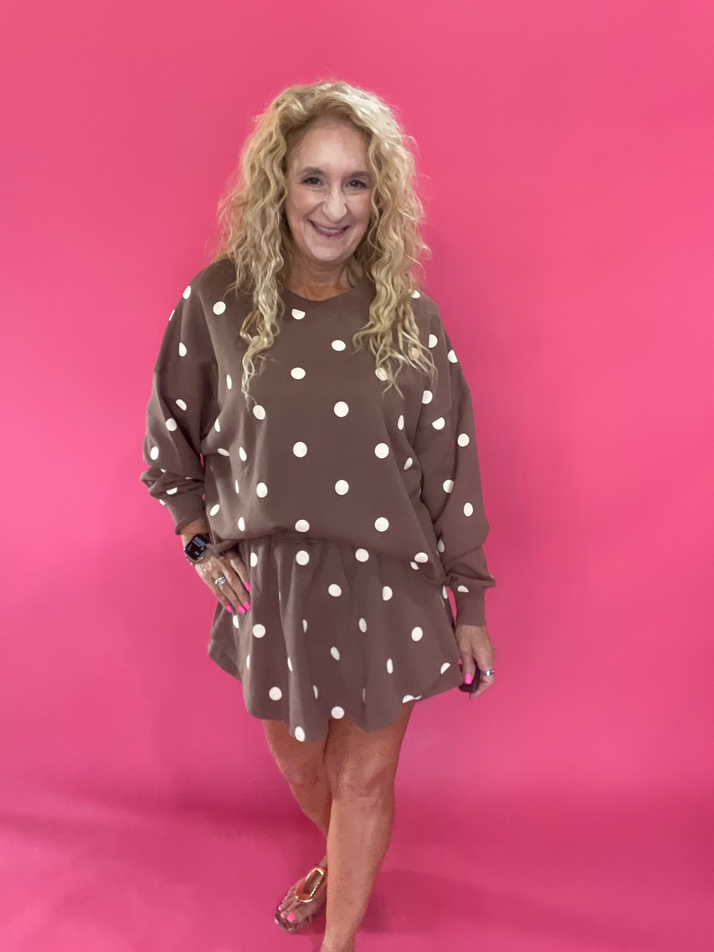 Dot-to-Dot Mocha Pullover