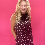 Dot to Dot Scarf Dress in Burgundy