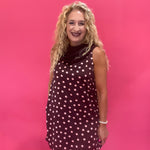 Dot to Dot Scarf Dress in Burgundy