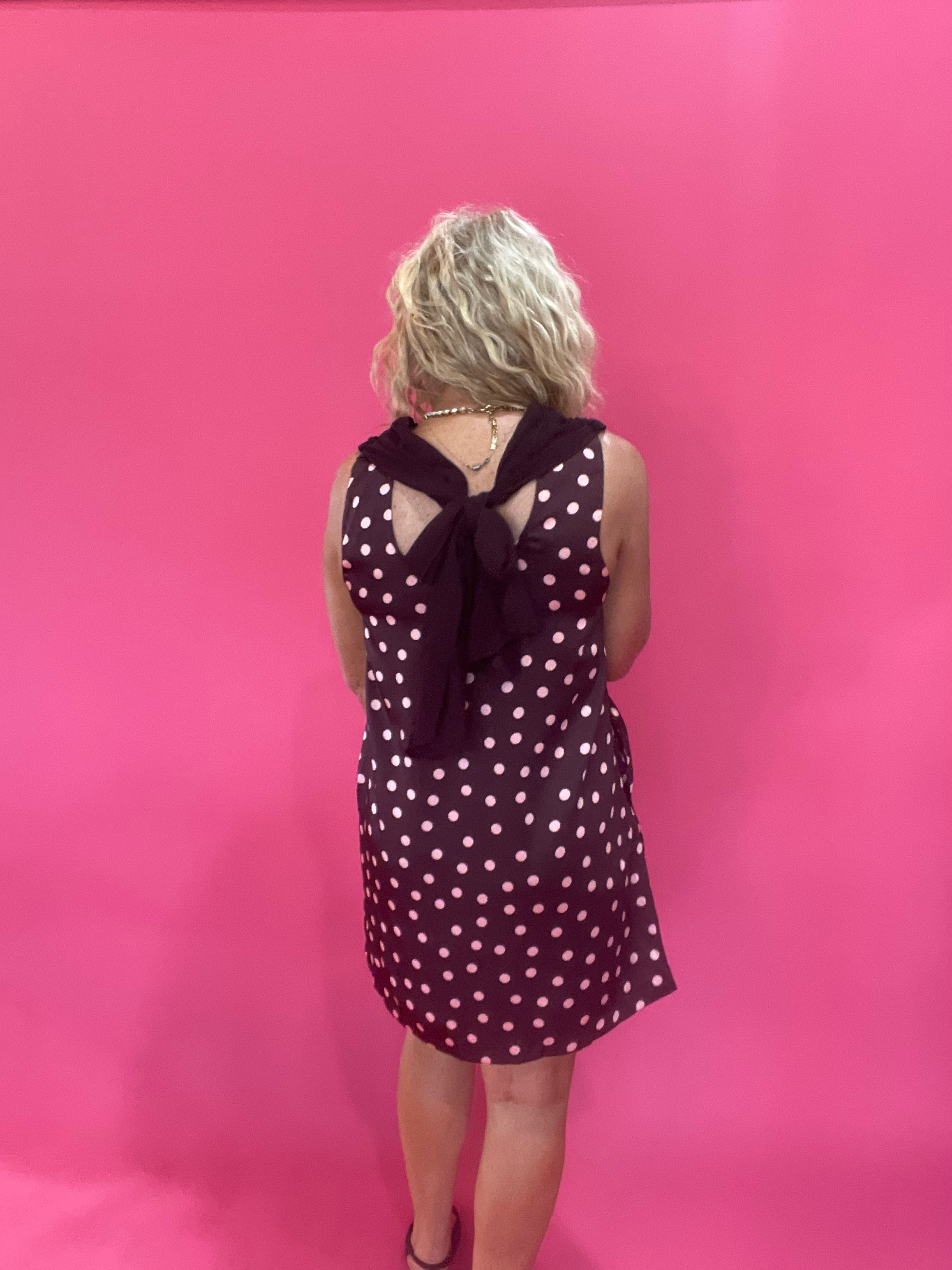 Dot to Dot Scarf Dress in Burgundy