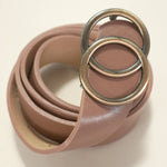 Double O Buckle Faux Leather Belt