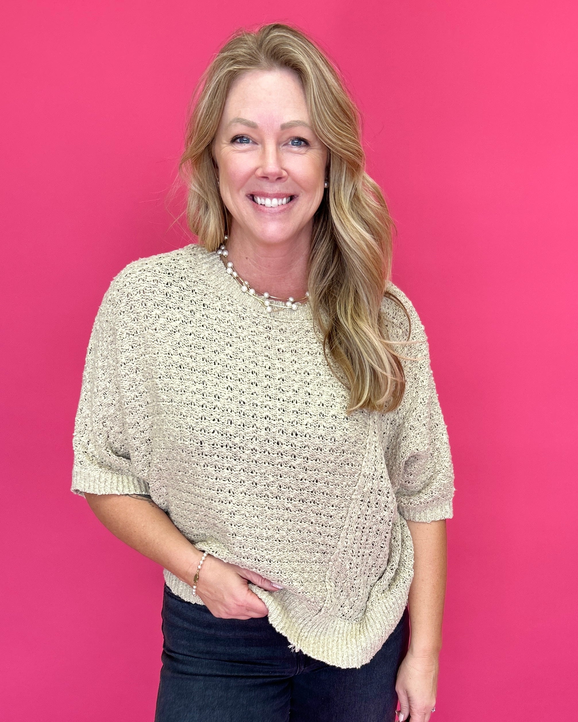 Dreamy Drift Open Stitch Sweater in Taupe - Shabby 2 Chic Boutiques