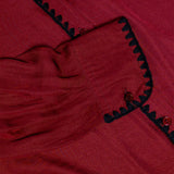 Dress to Impress Satin Button Down with a Blanket Stitch Detail in Red