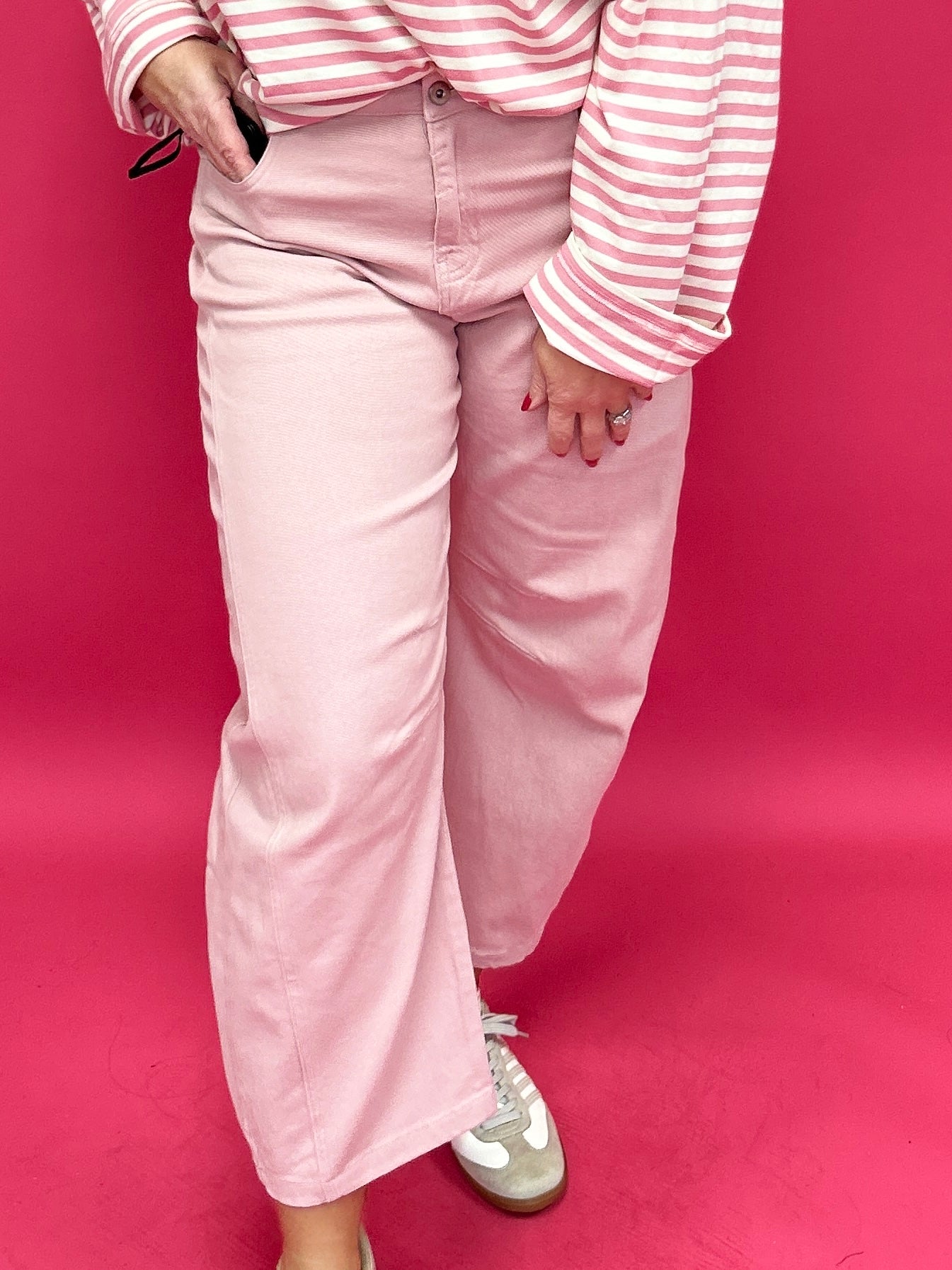 Dusty Rose Twill Barrel Pants - Shabby 2 Chic Boutiques