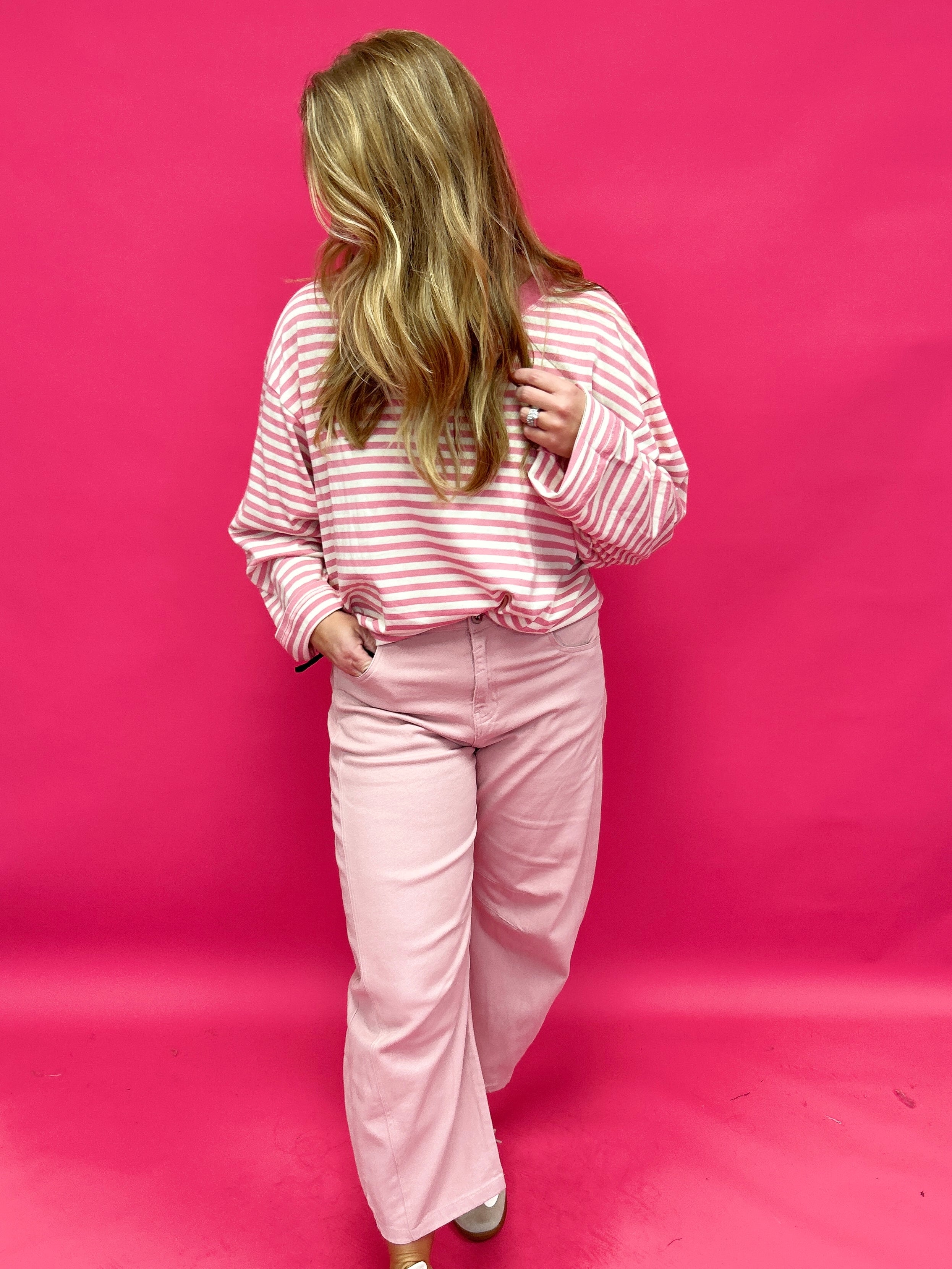Dusty Rose Twill Barrel Pants - Shabby 2 Chic Boutiques
