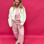 Dusty Rose Twill Barrel Pants - Shabby 2 Chic Boutiques