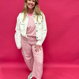 Dusty Rose Twill Barrel Pants - Shabby 2 Chic Boutiques