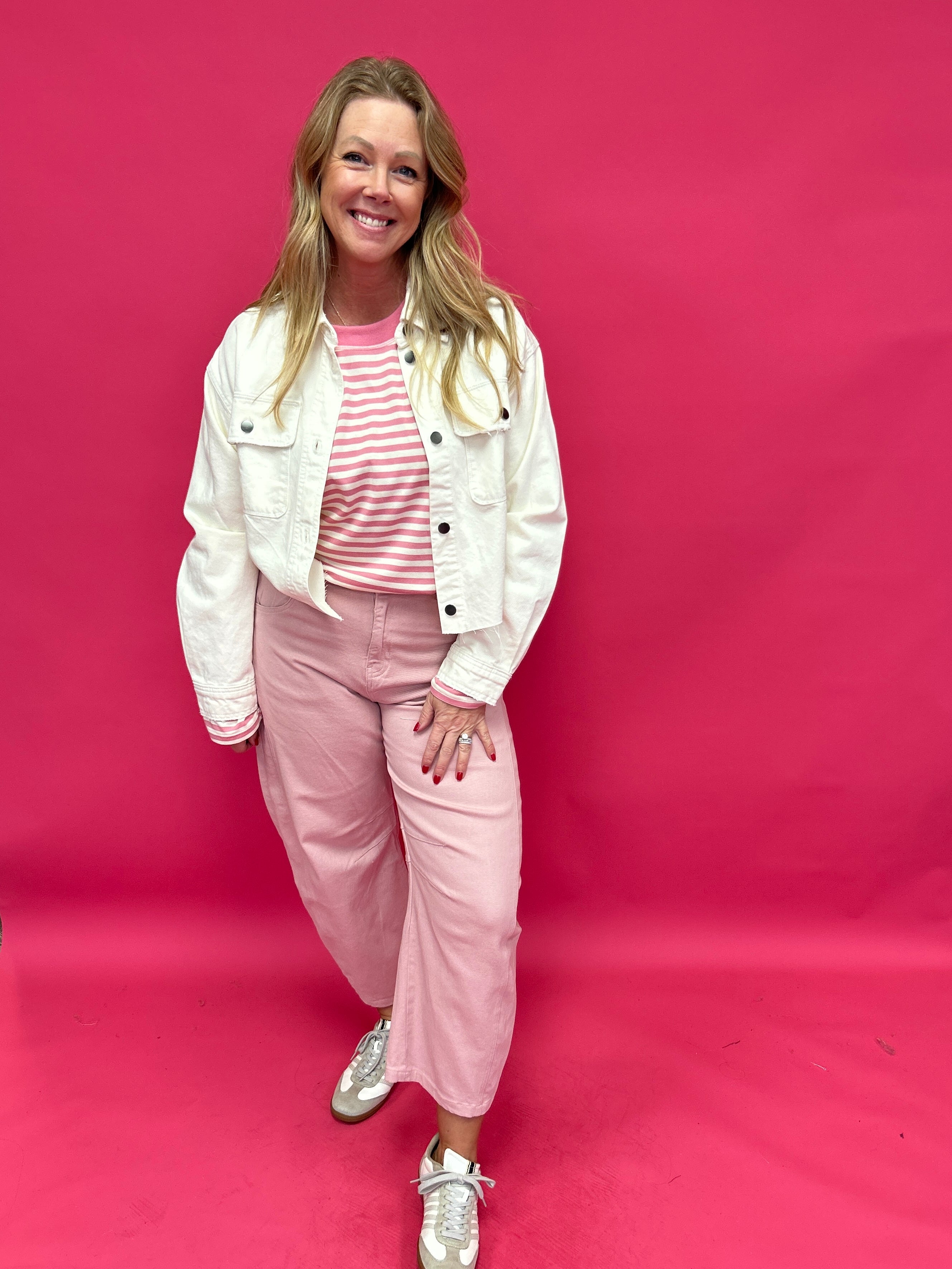 Dusty Rose Twill Barrel Pants - Shabby 2 Chic Boutiques