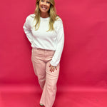 Dusty Rose Twill Barrel Pants - Shabby 2 Chic Boutiques