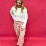 Dusty Rose Twill Barrel Pants - Shabby 2 Chic Boutiques