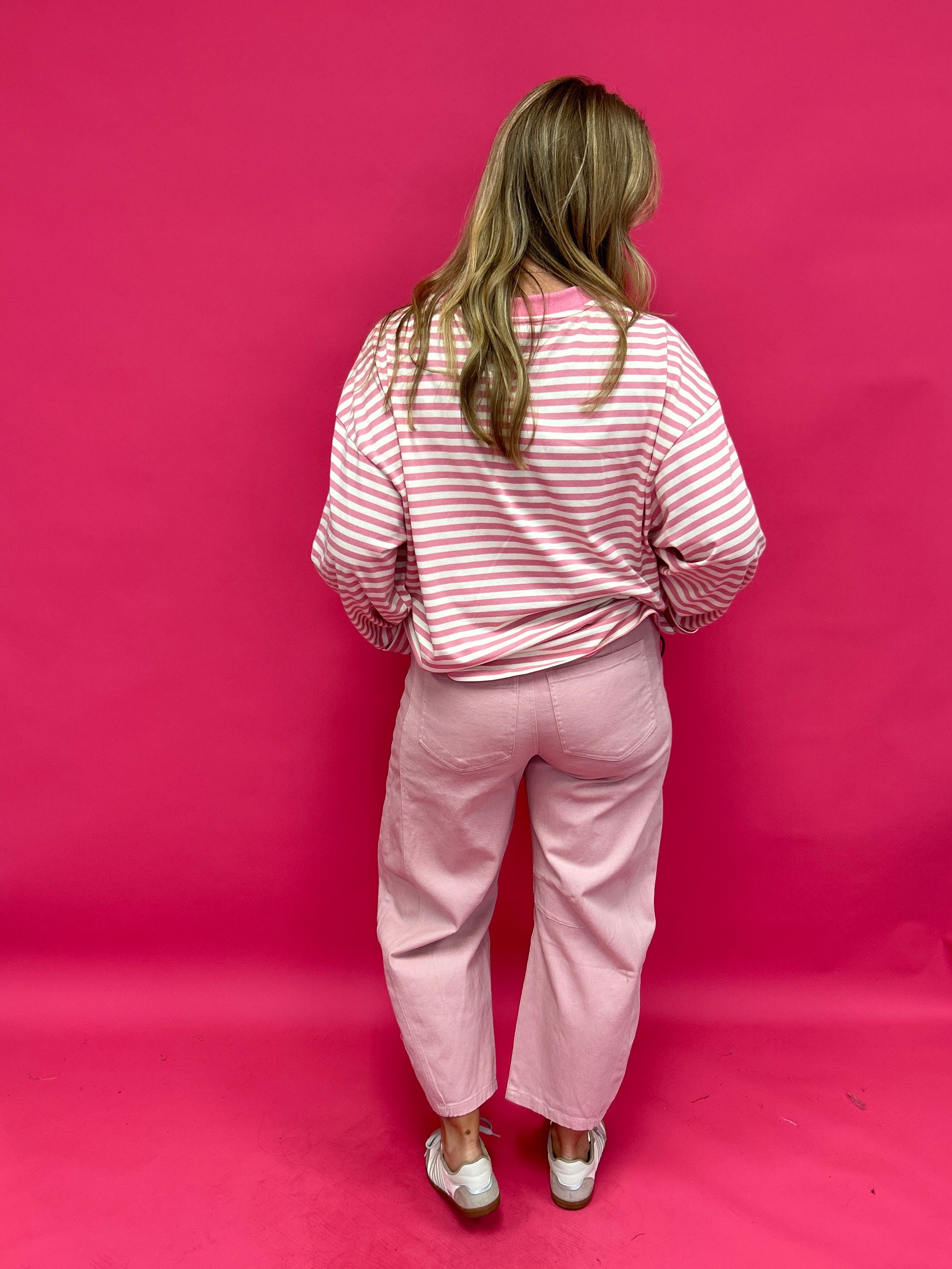 Dusty Rose Twill Barrel Pants - Shabby 2 Chic Boutiques