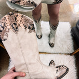Dutton Western Boot in Ivory