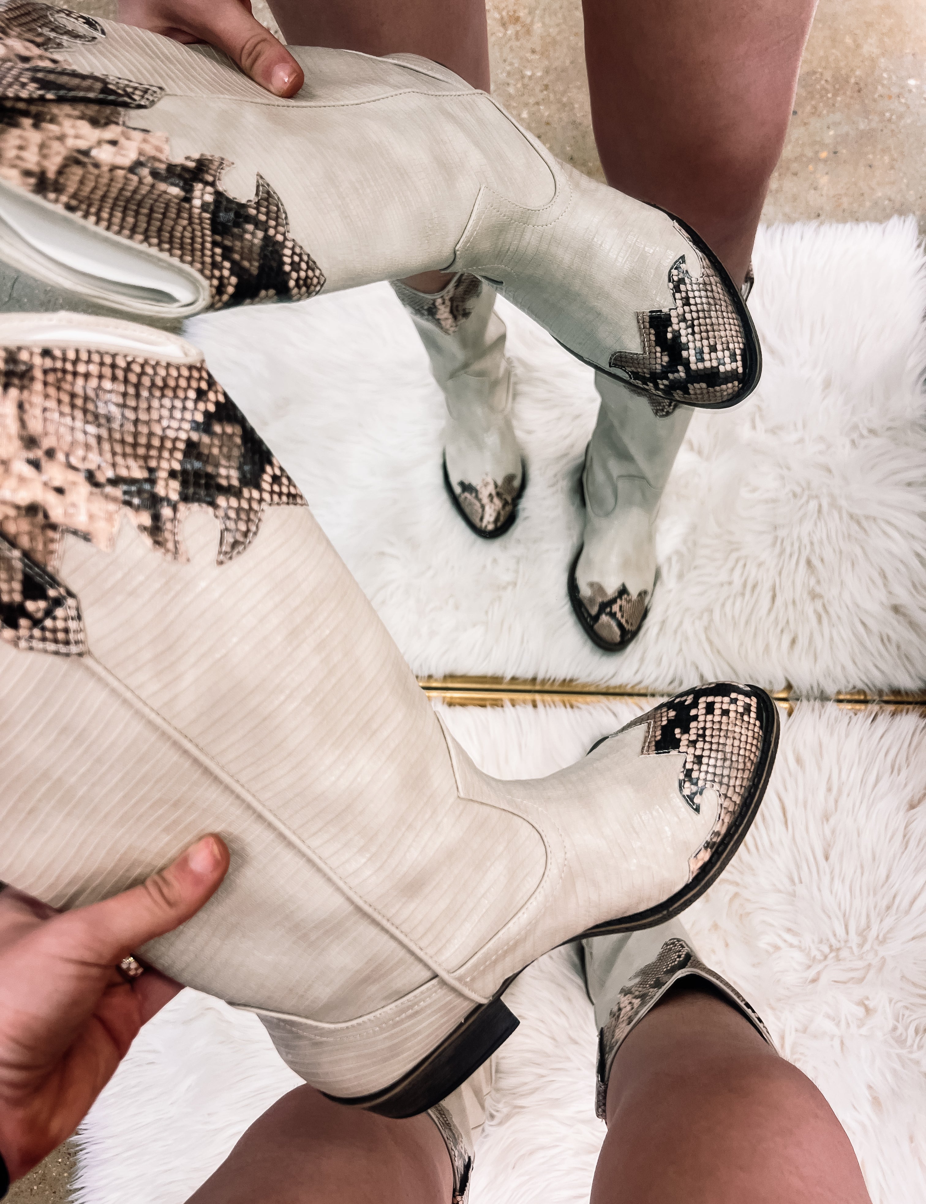 Dutton Western Boot in Ivory