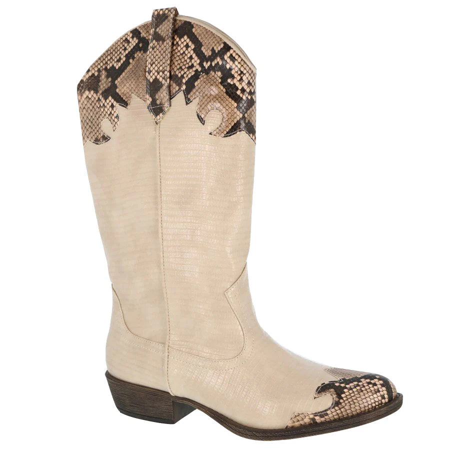 Dutton Western Boot in Ivory