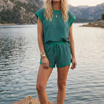 Earn Your Stripes Lounge Set in Green